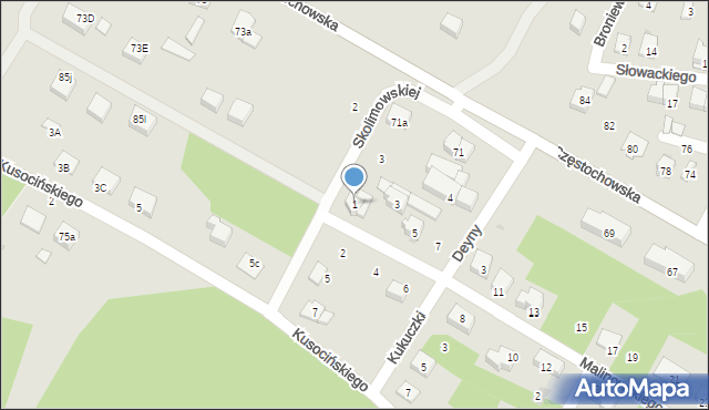 Żarki, Malinowskiego Bronisława, 1, mapa Żarki