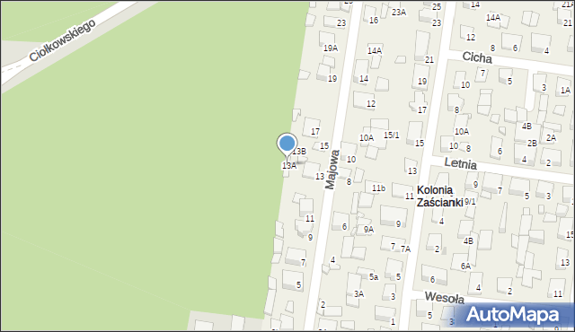 Zaścianki, Majowa, 13A, mapa Zaścianki
