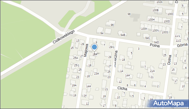 Zaścianki, Majowa, 18A, mapa Zaścianki