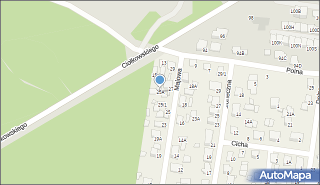 Zaścianki, Majowa, 25A, mapa Zaścianki