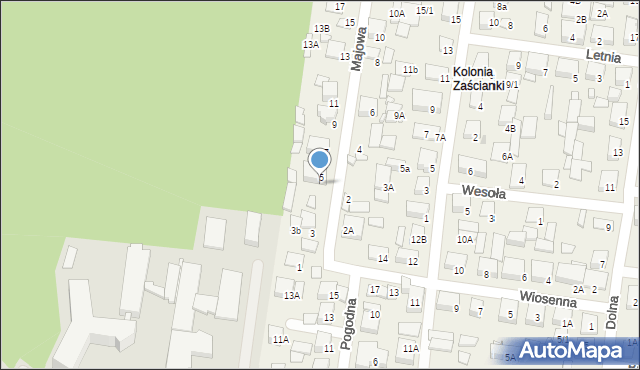 Zaścianki, Majowa, 5/1, mapa Zaścianki