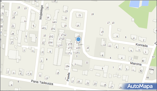 Zaścianki, Marcina, 13/4, mapa Zaścianki