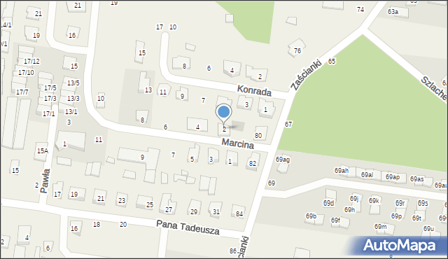 Zaścianki, Marcina, 2, mapa Zaścianki