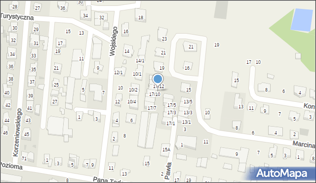 Zaścianki, Marcina, 17/11, mapa Zaścianki