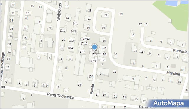 Zaścianki, Marcina, 17/3, mapa Zaścianki