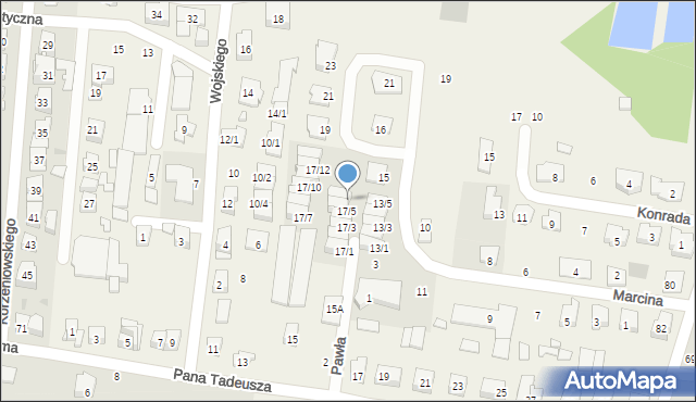 Zaścianki, Marcina, 17/6, mapa Zaścianki