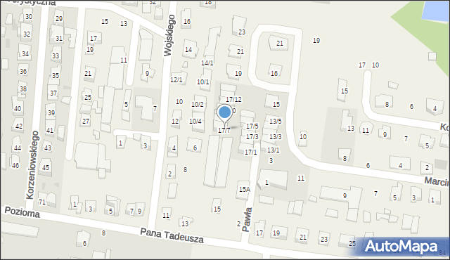 Zaścianki, Marcina, 17/7, mapa Zaścianki