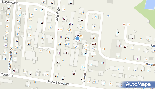 Zaścianki, Marcina, 17/8, mapa Zaścianki