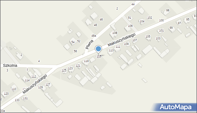 Zawady, Makuszyńskiego Kornela, 115, mapa Zawady