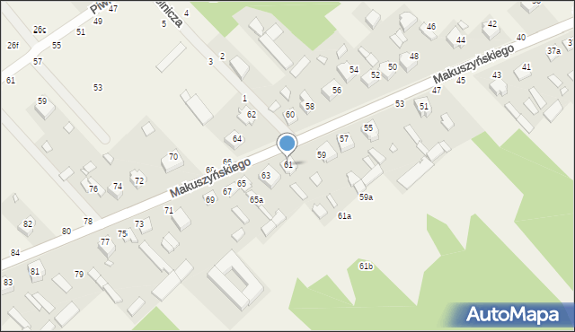 Zawady, Makuszyńskiego Kornela, 61, mapa Zawady