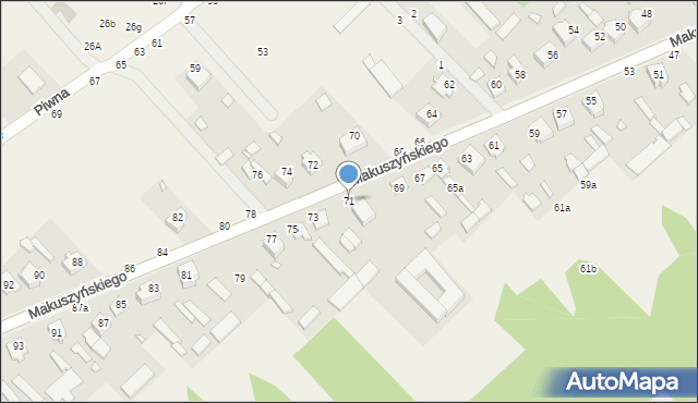 Zawady, Makuszyńskiego Kornela, 71, mapa Zawady