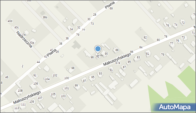 Zawady, Makuszyńskiego Kornela, 92, mapa Zawady