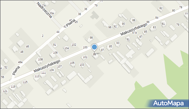 Zawady, Makuszyńskiego Kornela, 99, mapa Zawady