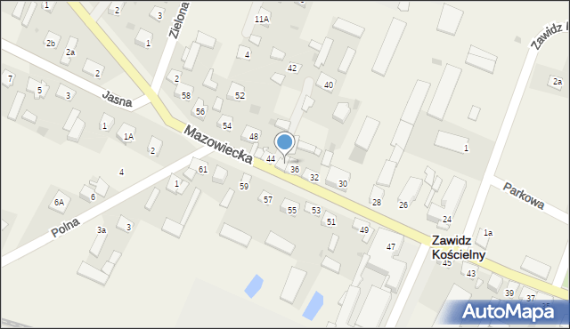 Zawidz Kościelny, Mazowiecka, 38, mapa Zawidz Kościelny