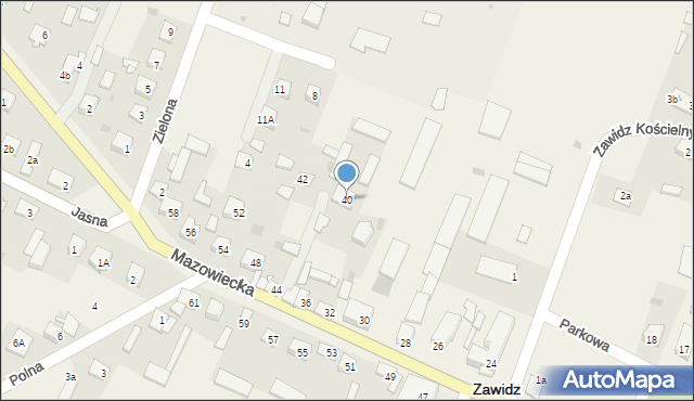 Zawidz Kościelny, Mazowiecka, 40, mapa Zawidz Kościelny