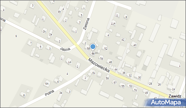 Zawidz Kościelny, Mazowiecka, 56, mapa Zawidz Kościelny
