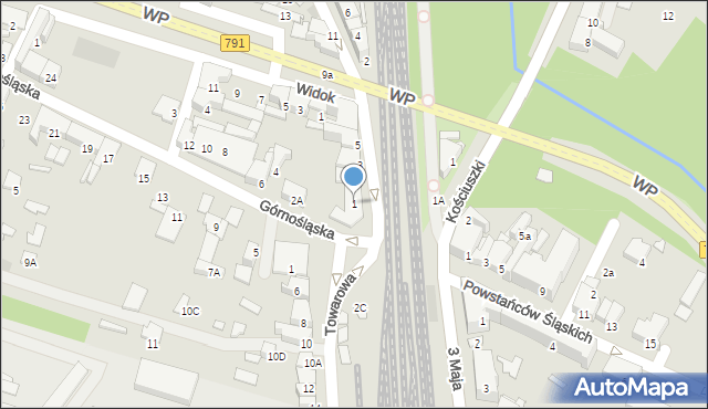 Zawiercie, Marszałkowska, 1, mapa Zawiercie