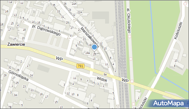 Zawiercie, Marszałkowska, 15, mapa Zawiercie