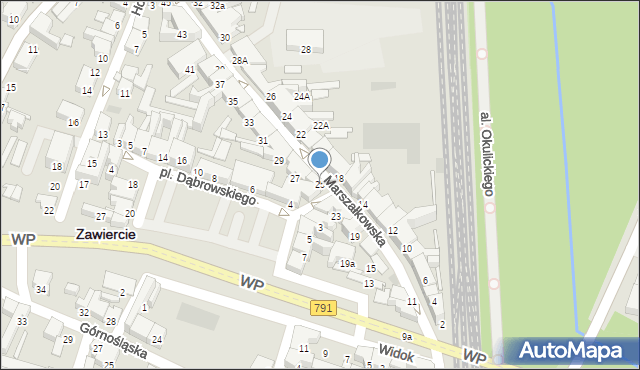 Zawiercie, Marszałkowska, 25, mapa Zawiercie