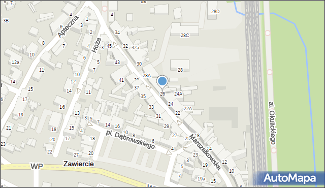Zawiercie, Marszałkowska, 26, mapa Zawiercie