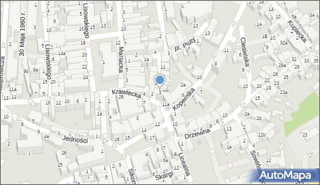 Zielona Góra, Masarska, 1, mapa Zielona Góra