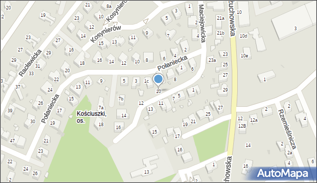 Zielona Góra, Maciejowicka, 10, mapa Zielona Góra