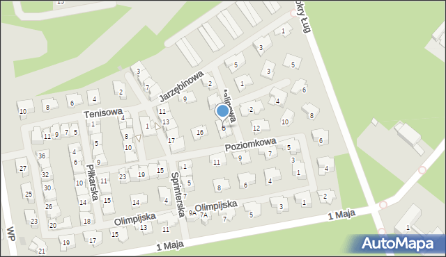 Zielonka, Malinowa, 6, mapa Zielonka