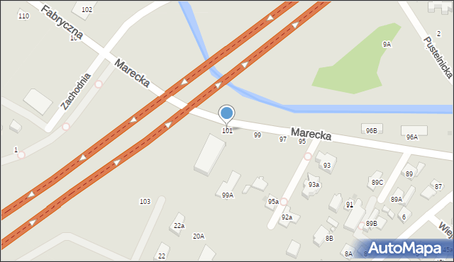 Zielonka, Marecka, 101, mapa Zielonka
