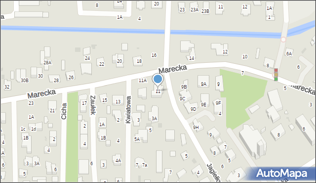 Zielonka, Marecka, 11, mapa Zielonka