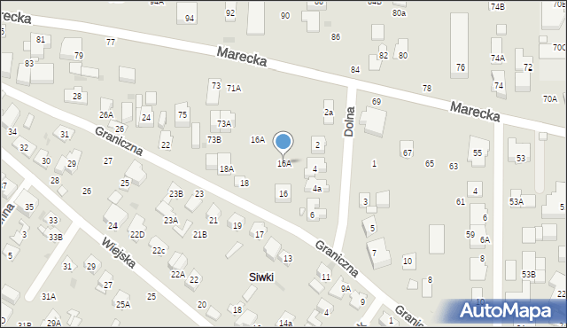Zielonka, Marecka, 16A, mapa Zielonka