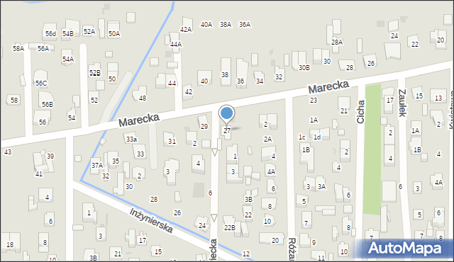 Zielonka, Marecka, 27, mapa Zielonka