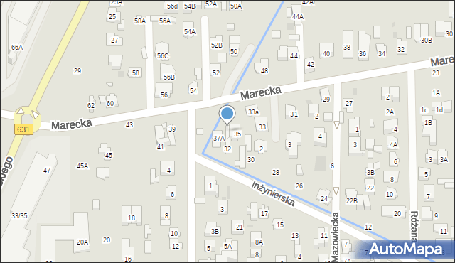 Zielonka, Marecka, 37, mapa Zielonka