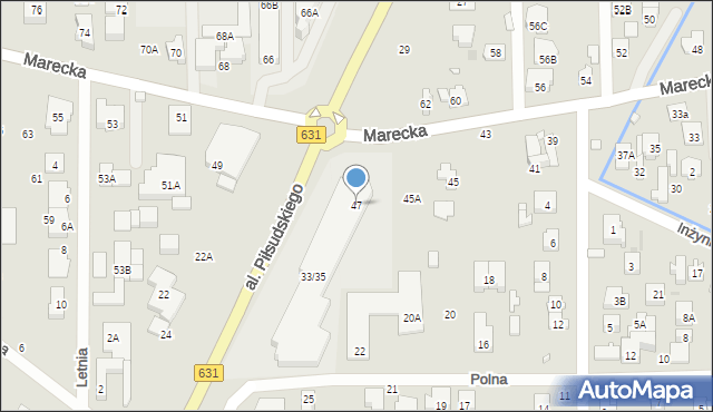 Zielonka, Marecka, 47, mapa Zielonka