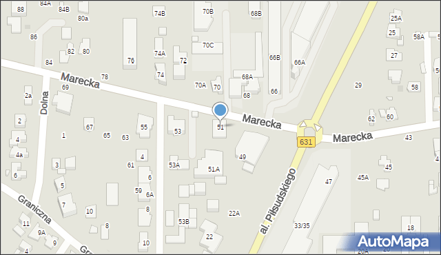 Zielonka, Marecka, 51, mapa Zielonka