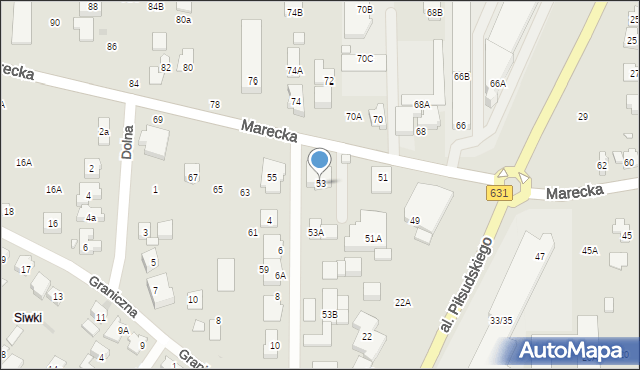 Zielonka, Marecka, 53, mapa Zielonka