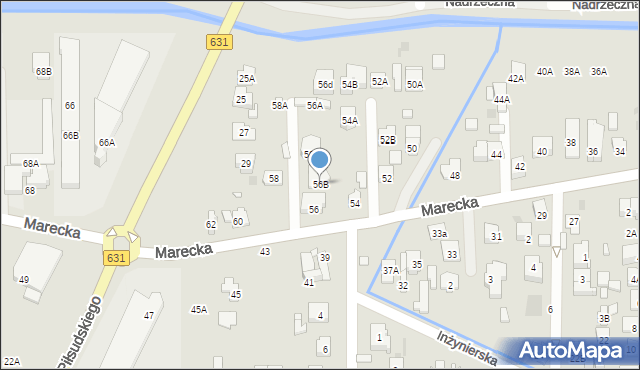 Zielonka, Marecka, 56B, mapa Zielonka