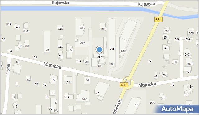 Zielonka, Marecka, 68A, mapa Zielonka