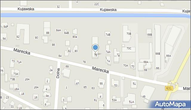 Zielonka, Marecka, 76, mapa Zielonka