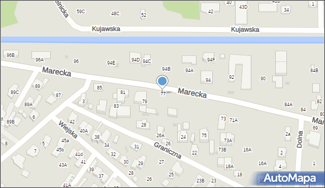 Zielonka, Marecka, 77, mapa Zielonka