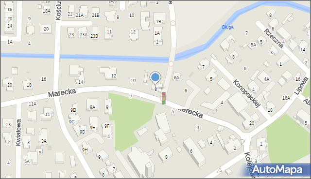 Zielonka, Marecka, 8, mapa Zielonka
