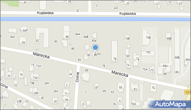 Zielonka, Marecka, 80, mapa Zielonka