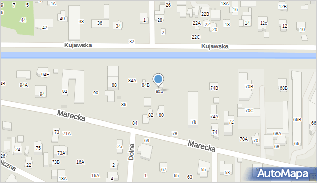 Zielonka, Marecka, 80a, mapa Zielonka