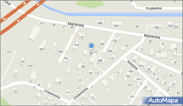 Zielonka, Marecka, 91, mapa Zielonka