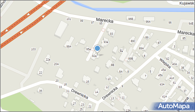 Zielonka, Marecka, 93B, mapa Zielonka
