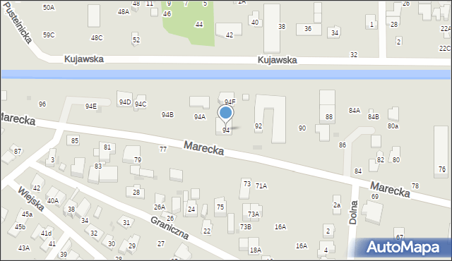 Zielonka, Marecka, 94, mapa Zielonka