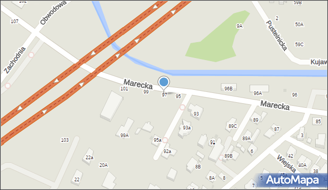 Zielonka, Marecka, 97, mapa Zielonka