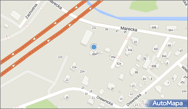 Zielonka, Marecka, 99A, mapa Zielonka