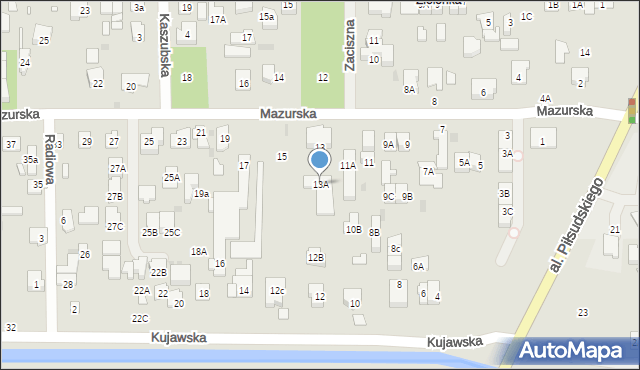Zielonka, Mazurska, 13A, mapa Zielonka