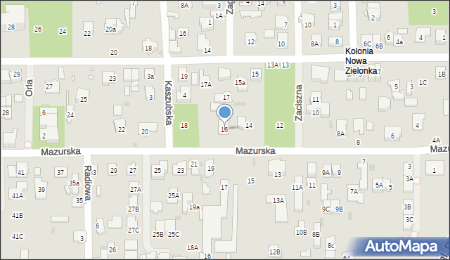 Zielonka, Mazurska, 16, mapa Zielonka