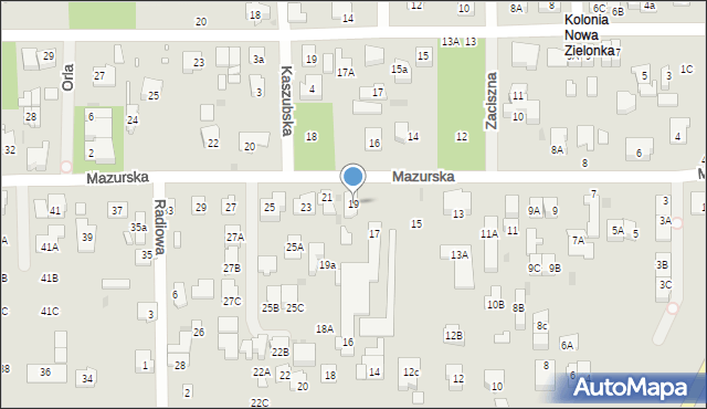 Zielonka, Mazurska, 19, mapa Zielonka